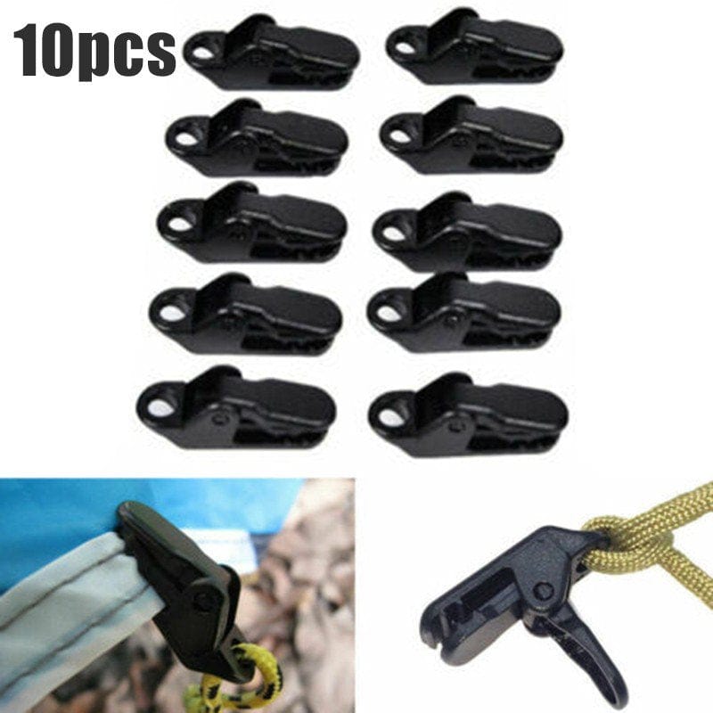 10 Pieces of Camping Awning Tent Pole Angle Connector Buckle Fixing Clip Set