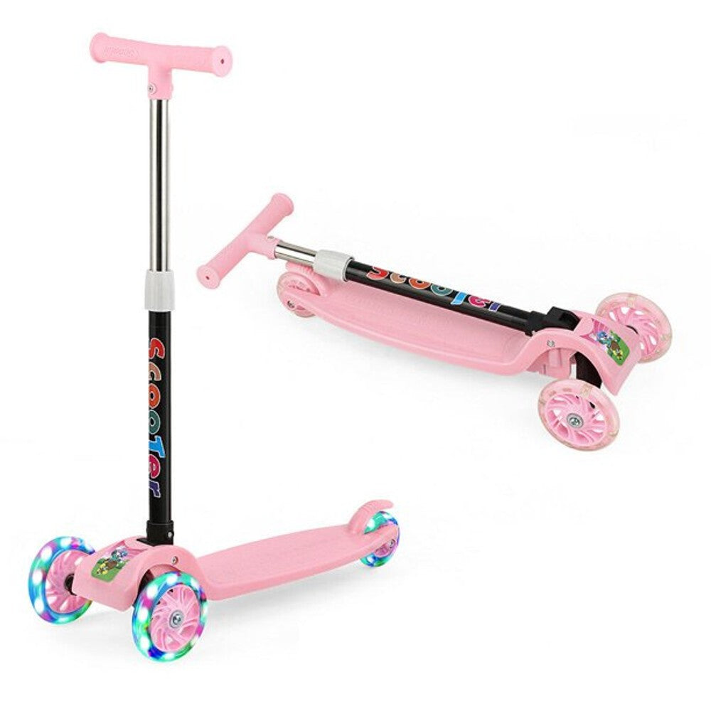 2-Pack: Kids T-Bar Scooter With Flashing Wheels Toys & Games Pink - DailySale