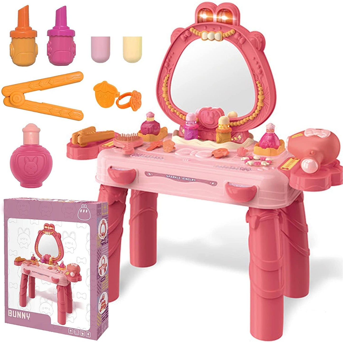 29-Piece: Luxurious Pretend Play Dresser Makeup Set