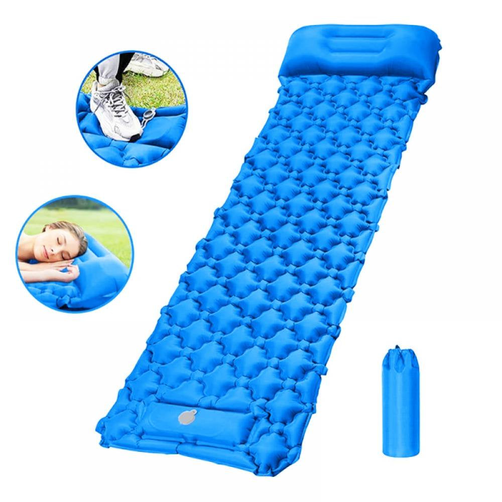 Sleeping Pad for Camping Sleeping Mat with Air Pillow and Built in Pump Ultralight Inflatable Camping Mat for Backpacking Traveling Hiking