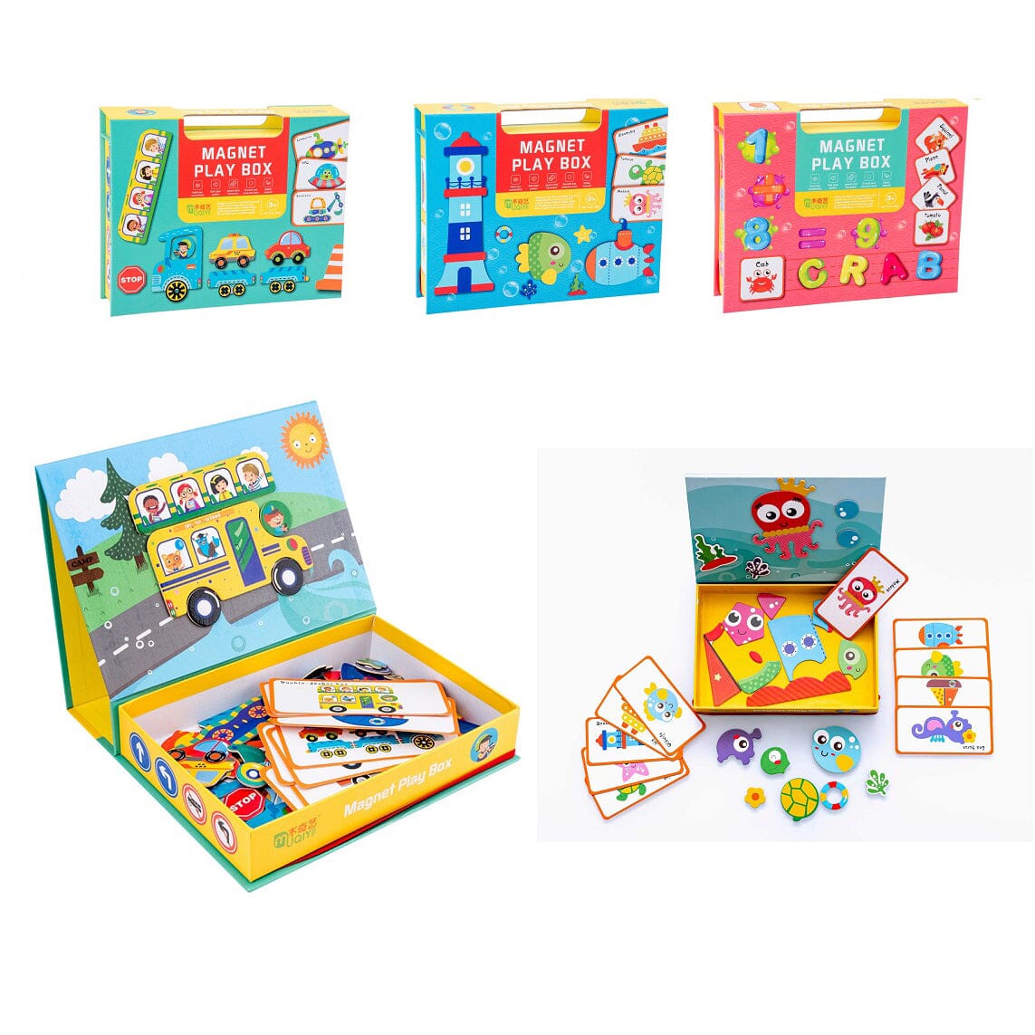 3-Pack: Children's Magnetic Puzzle Early Education Educational Toys