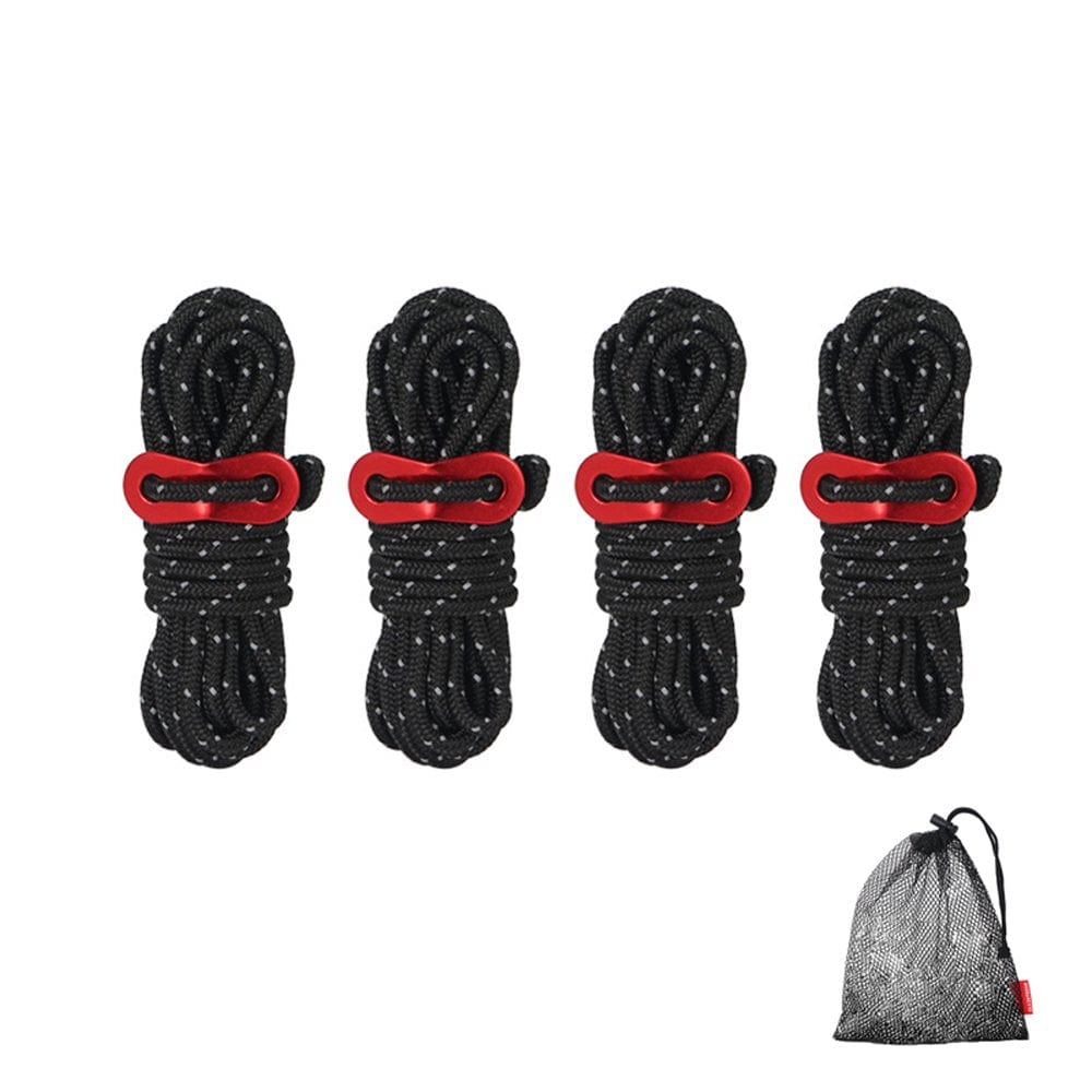 4Pcs 3.5M*4Mm Camping Reflective Tent Ropes Set Drawstring Wind Ropes with Aluminum Alloy Buckle Outdoor Accessories