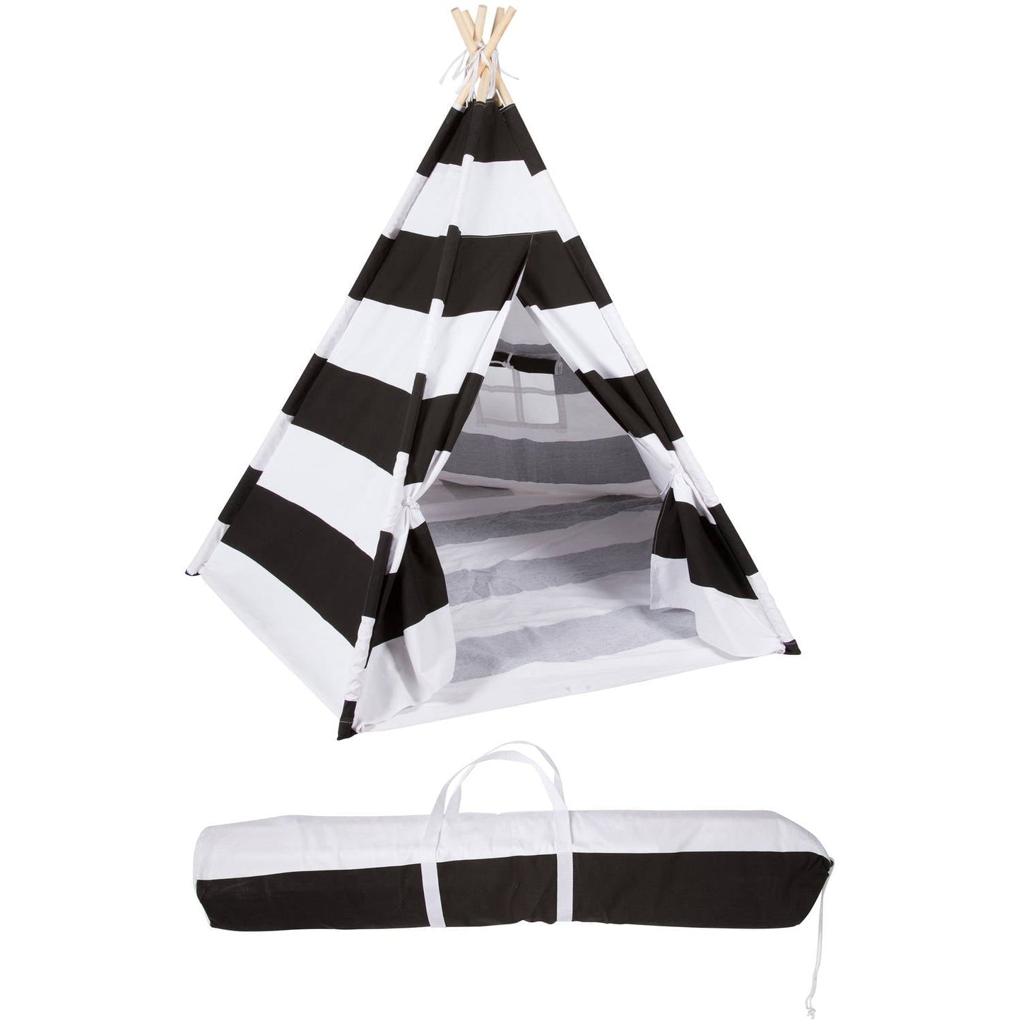 6' Canvas and Pine Wood Teepee With Carry Case