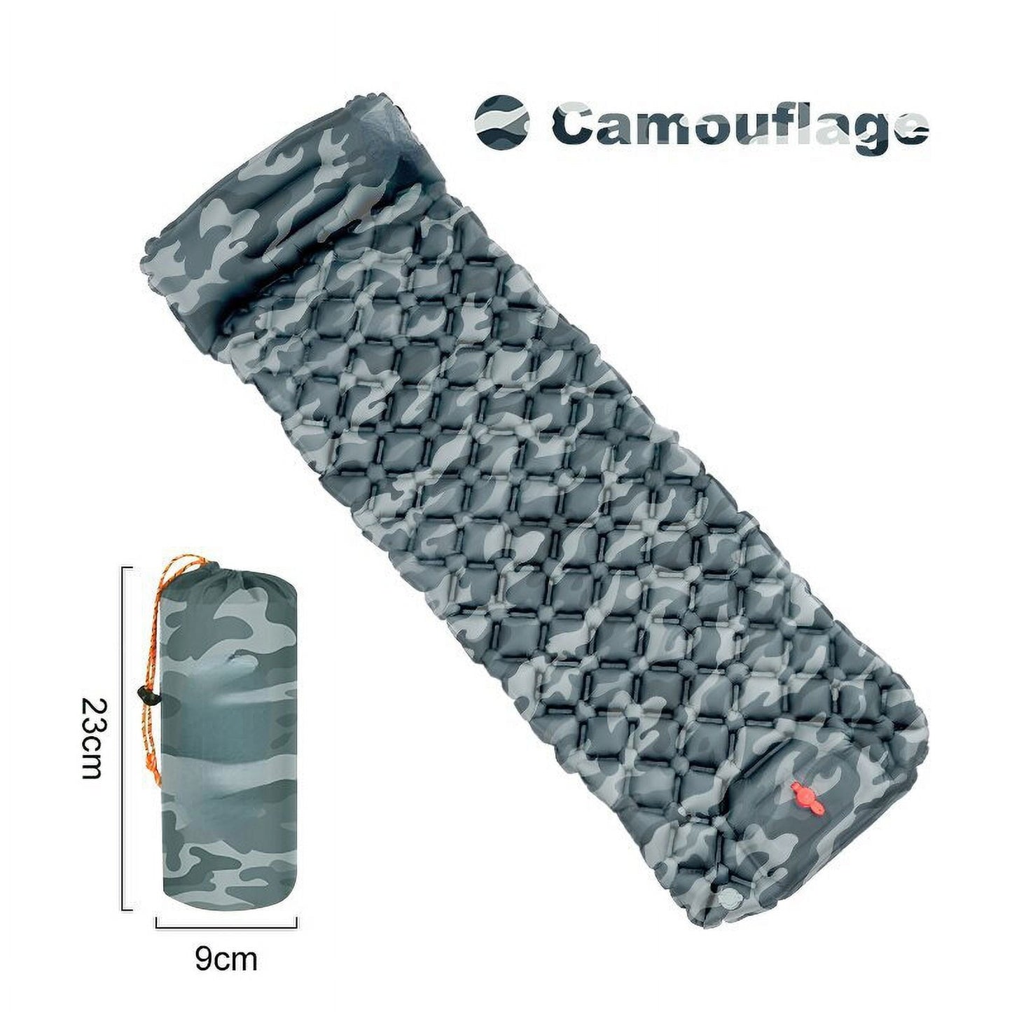 Ultralight Inflatable Camping Mattress: Built-in Pump, Pillows, Ideal for Hiking and Outdoor Sleep,Camoulfage color