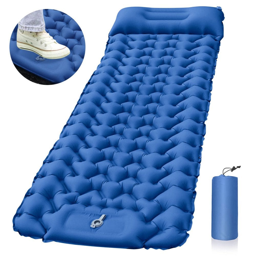 Camping Sleeping Pad - Camping Air Mattress Extra Thickness 3.5 Inch Inflatable Sleeping Mat with Pillow Built-In Pump, Compact Ultralight Waterproof Sleeping Pad for Camping, Hiking, Traveling