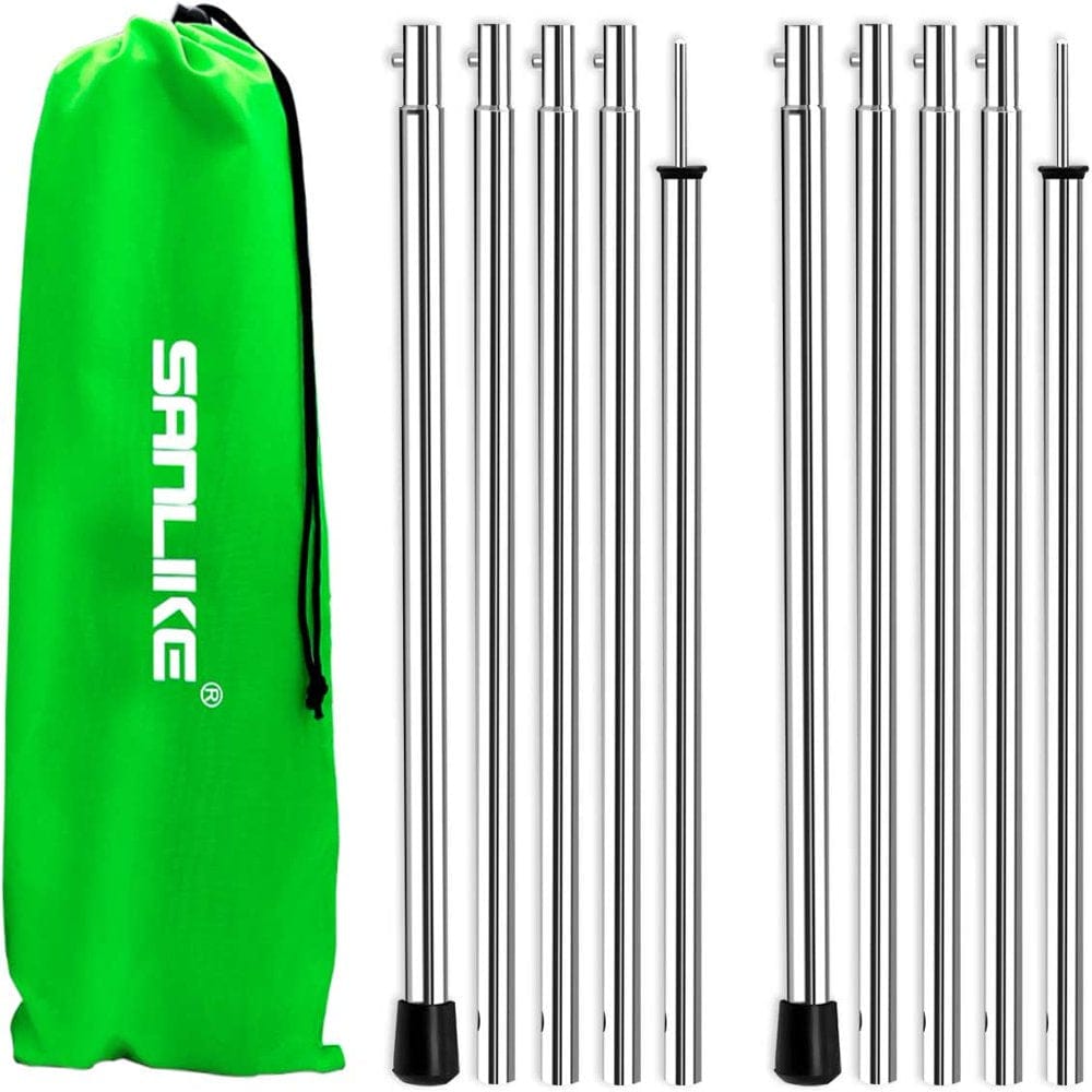 SAN like Telescoping Tarp Poles Adjustable Tent Poles for Tarp Canopy Poles for Camping Canopy Awning Shelter Backpacking Hiking - (Adjustable Length - Steel Increase Thinckness)