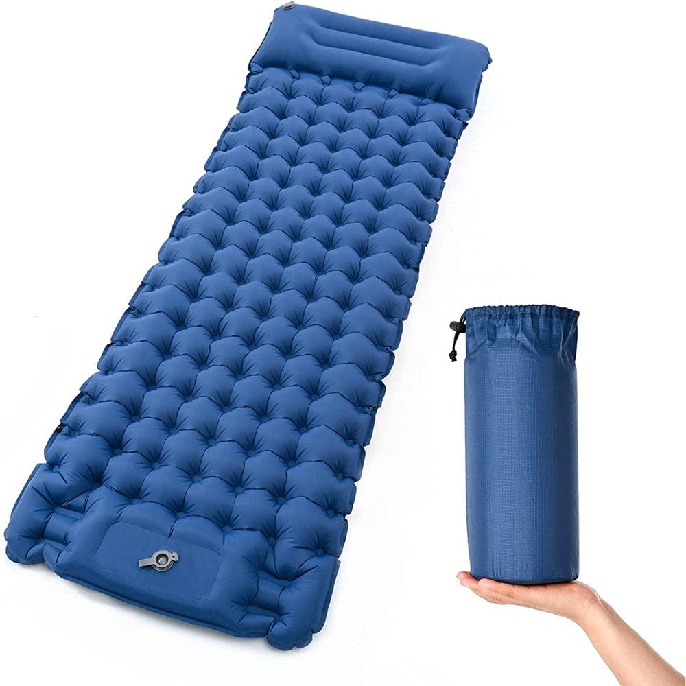 SUGIFT Camping Sleeping Pad, Inflatable Sleeping Mat with Pillow, Compact Camping Air Mattress