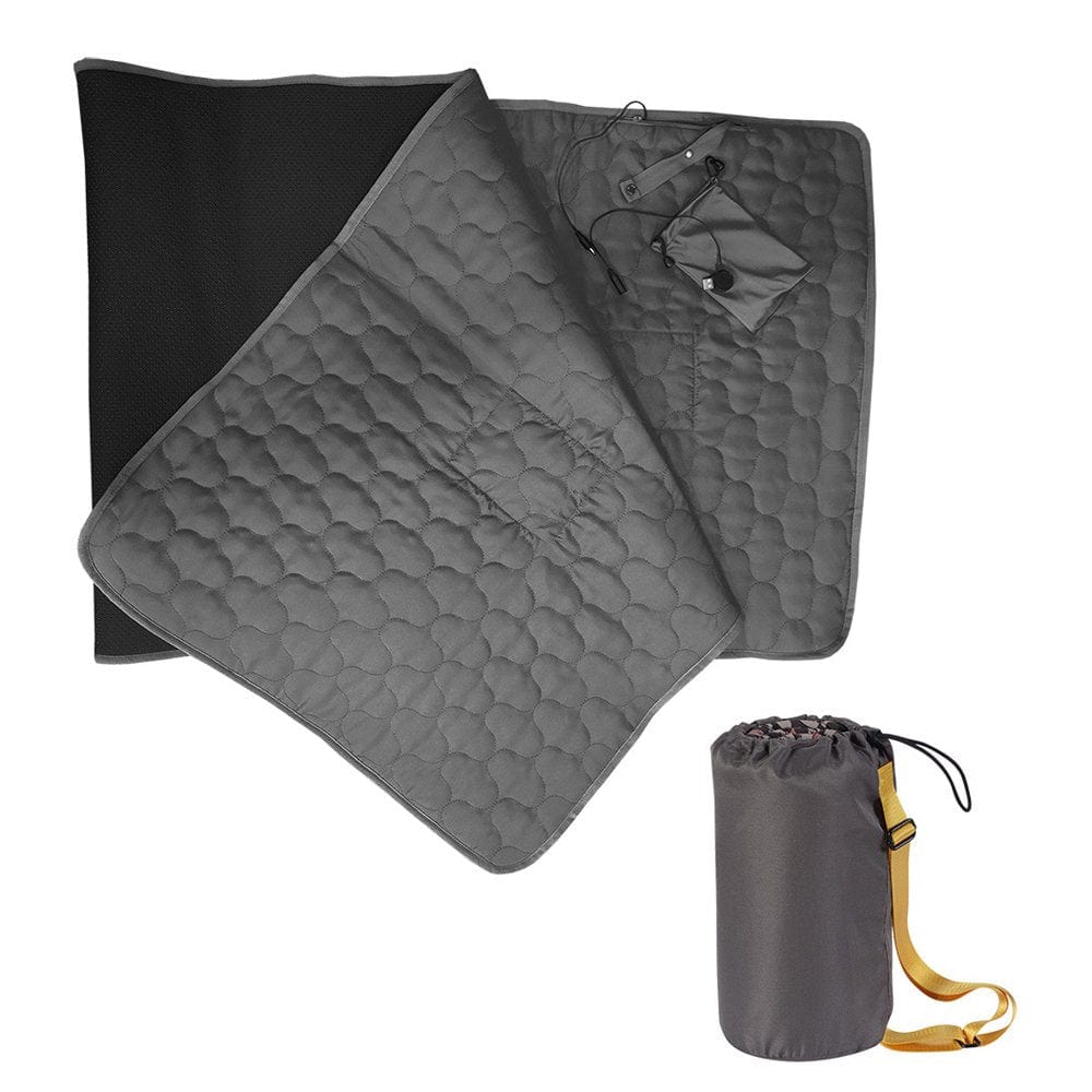 Tomfoto Heated Sleeping Bag Pad Mattress USB Power Warm Heating Mat with 5 Heating Zone 3-Level Temperature for Indoor Outdoor Camping Travel