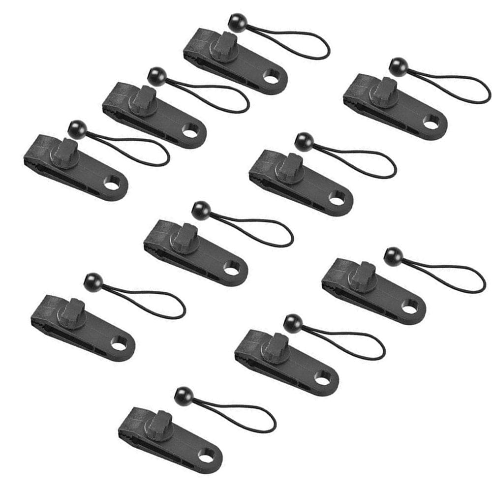 Unbranded 10/20Pcs/Set Tent Tarp Tarpaulin Fasteners Clips Holder Buckle with Cord Tent Clip+Black Elastic Rope+Hook