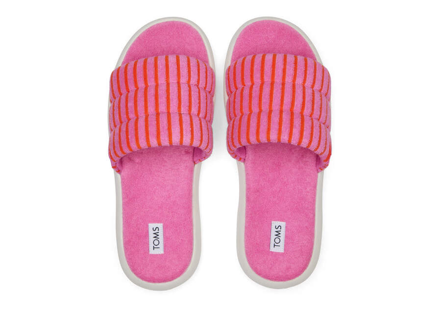 TOMS Womens Alpargata Mallow Terry Slide - Pink