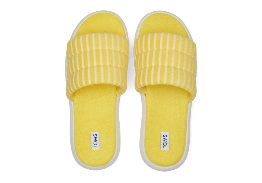 TOMS Womens Alpargata Mallow Terry Slide - Yellow