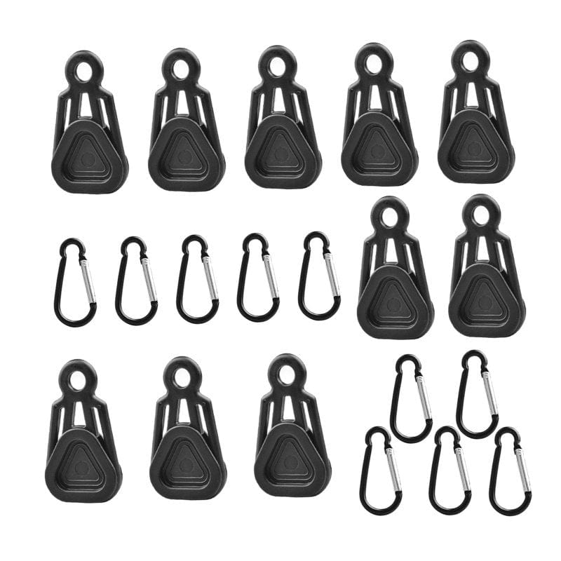10Pcs Tarp Clamp Tent Wind Rope Clips Hangers Survival Emergency Grommet Green Clip and Hook