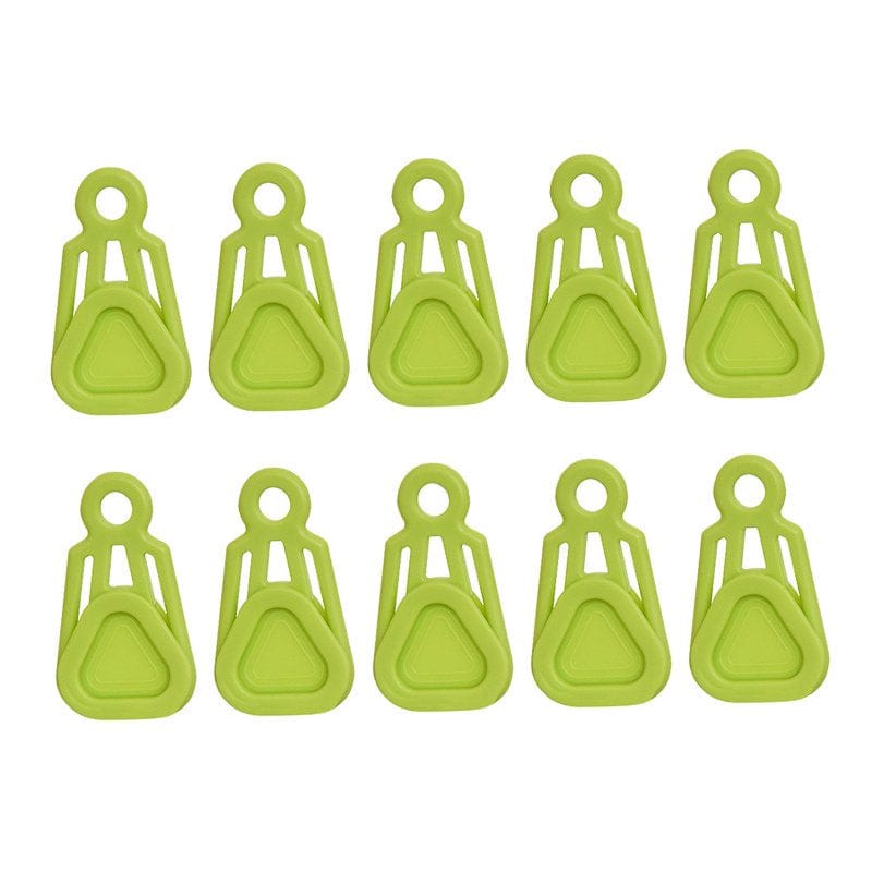 10Pcs Tarp Clamp Tent Wind Rope Clips Hangers Survival Emergency Grommet Green Clip and Hook