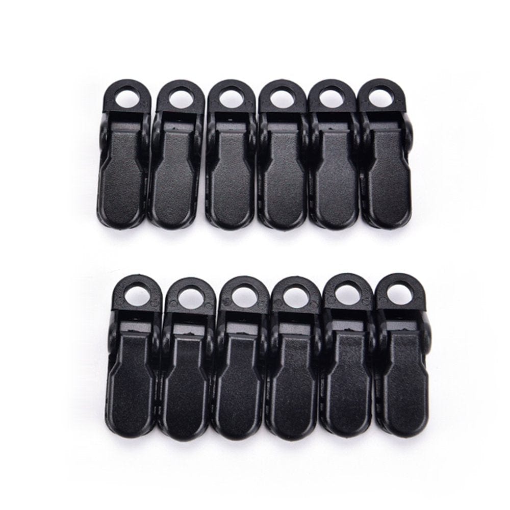 12Pcs Windproof Clip Awning Clamp Tarp Clips Snap Hanger Tent Camping