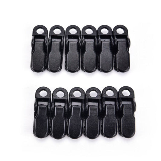 12Pcs Windproof Clip Awning Clamp Tarp Clips Snap Hanger Tent Camping