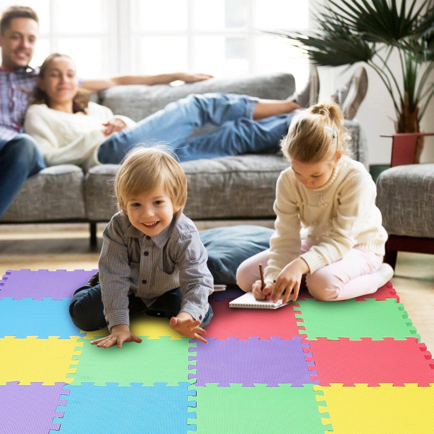 16-Pieces: Kids Puzzle Exercise Play Mat