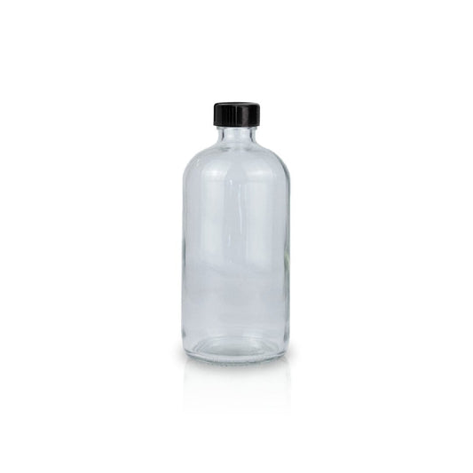 16 oz Clear Glass Bottle w/ Storage Cap
