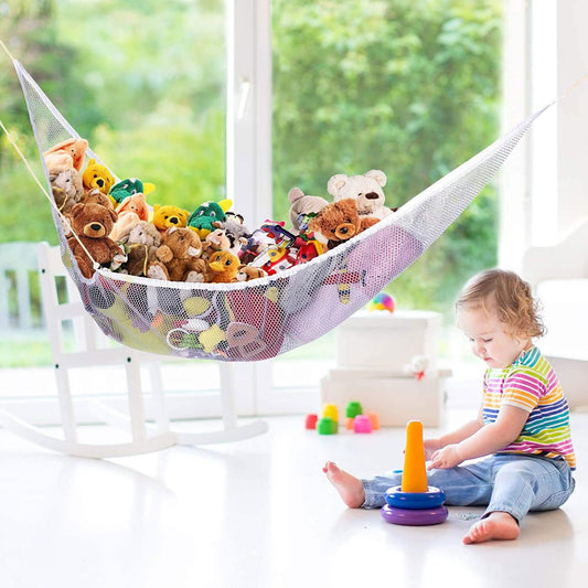 2-Pack: Jumbo Size Toy Stuffed Animal Storage Hammock with Elastic Bands