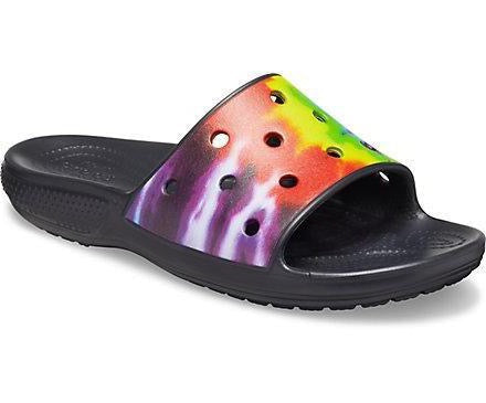 Crocs Unisex TieDye Graphic Slide - Black / Multi