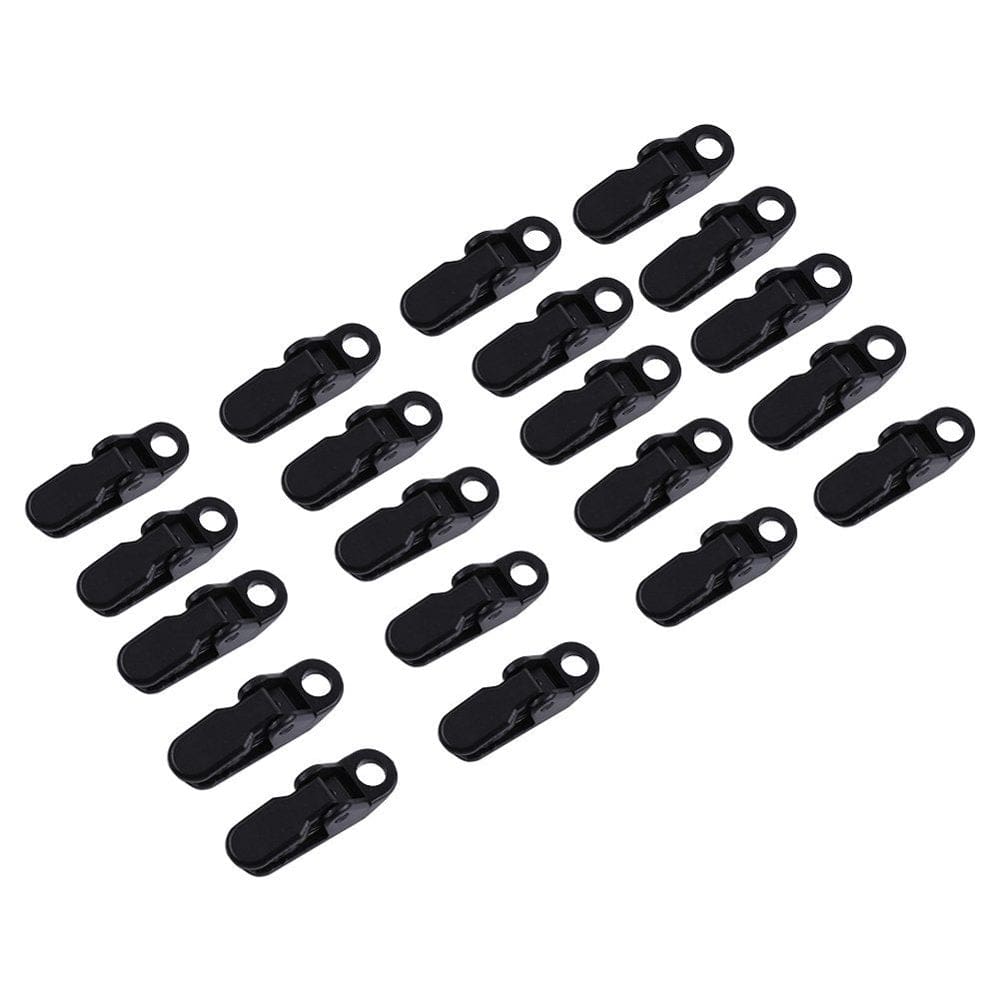 20Pcs Black Tarp Clip Set Tent Snaps Camping Awning Canopy Clamp Clips Tent Tighten for Outdoor Activities