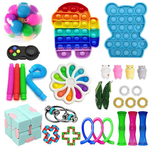 31-Piece: Fidget Sensory Toy Set - Stress Relief for Kids and Adults