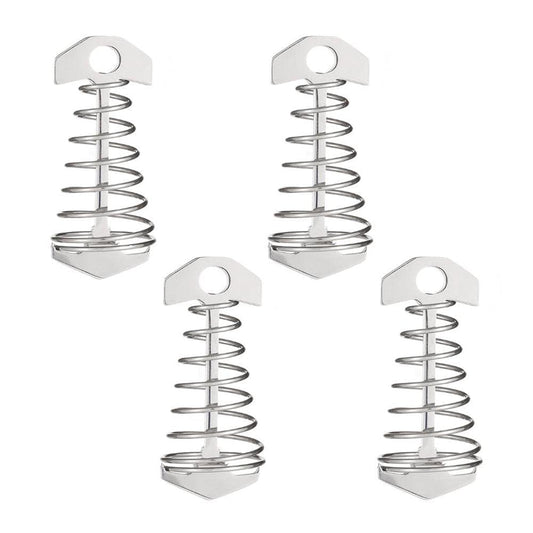 4PCS Fishbone Tent Rope Tightener Outdoor Camping Accessory Stainless Steel Spring Clasp for Beach Hiking Fishing