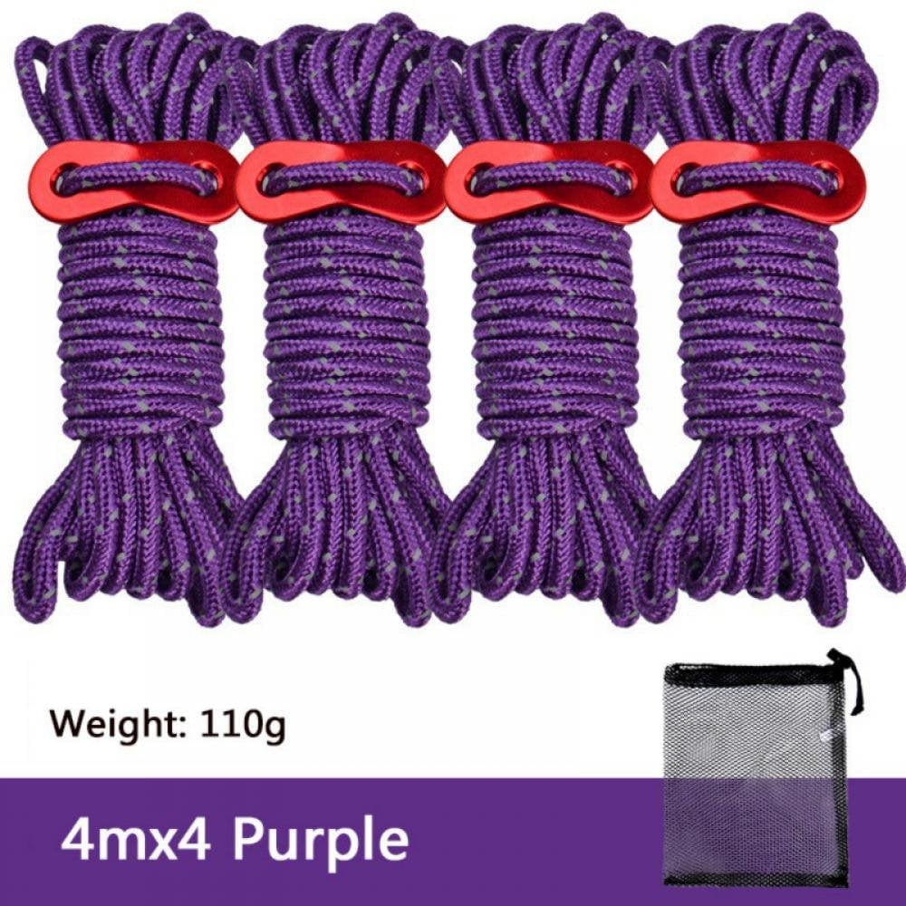 4Pcs Multifunction Camping Tent Rope Tent Accessories Outdoor Sports Camping Hiking 4M Durable Polypropylene Rope