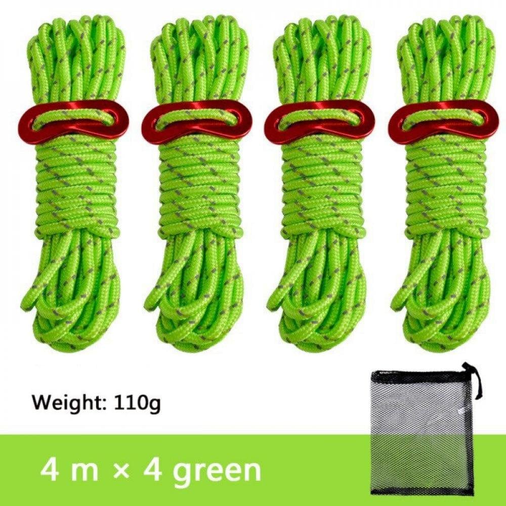 4Pcs Multifunction Camping Tent Rope Tent Accessories Outdoor Sports Camping Hiking 4M Durable Polypropylene Rope