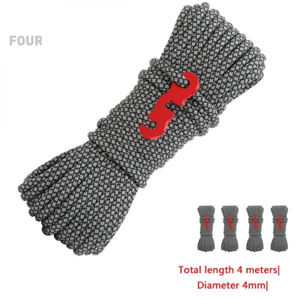 4Pcs Tent Ropes Cords Camping Rope High-Quality Nylon for Tarp Canopy Shelter Hiking