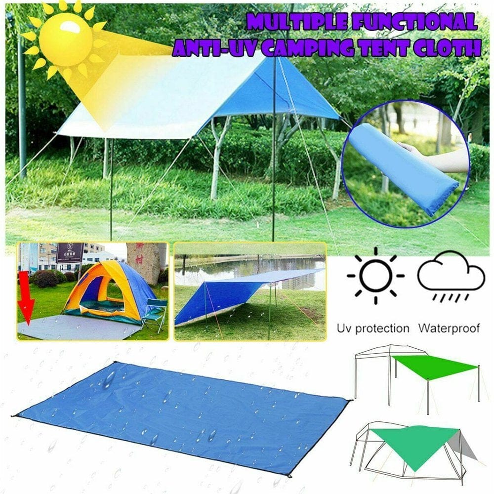 5 X 7Ft Waterproof Tent Tarp Shelter, Rain Tent Tarp Raincoat anti UV Sun-Proof Canopy Patio Cover Hammock Protector for Outdoor Camping-Sky Blue
