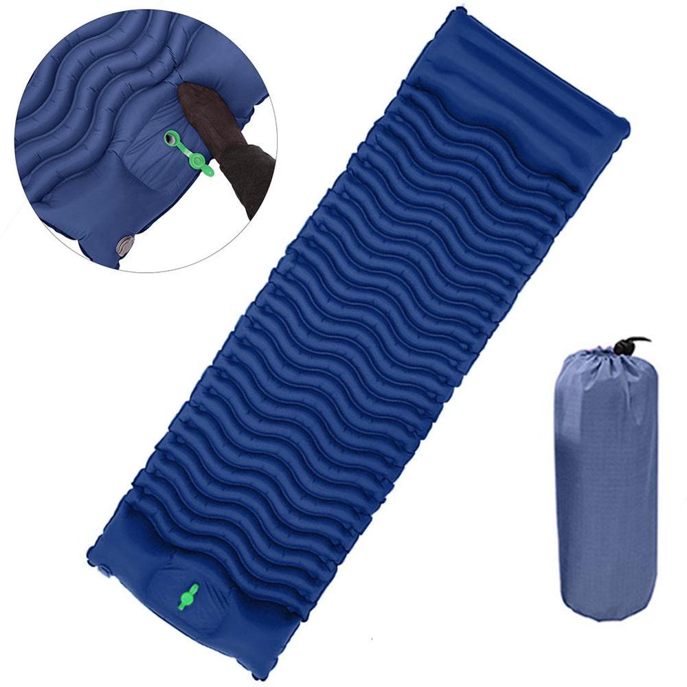 Camping Sleeping Mat Portable Inflatable Sleeping Pad Foot Press Lightweight Camping Pad for Backpacking Hiking Traveling