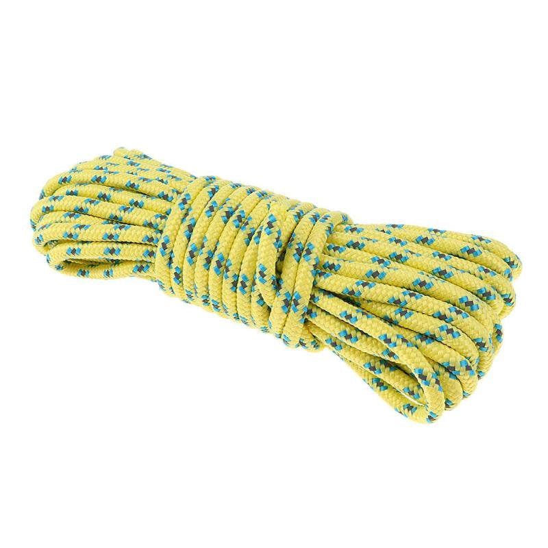 5Mm Outdoor Camping Tent Guide Rope Guy Line Accessories - Light Yellow, 10M