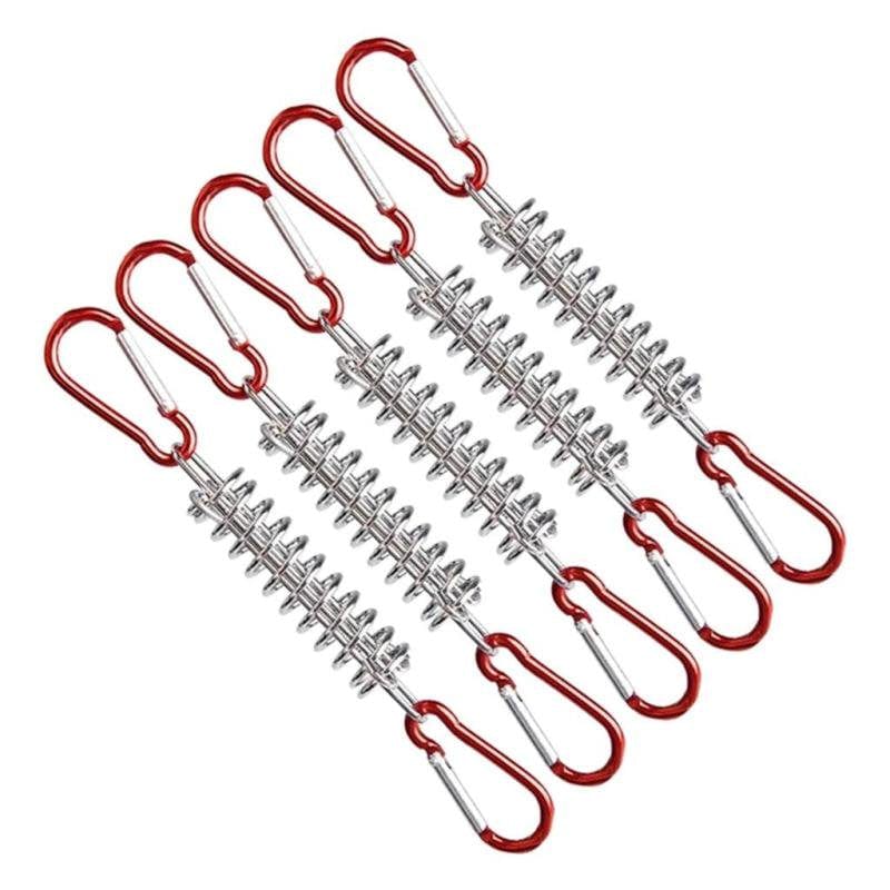 5X Tent Spring Buckle Windproof Rope Tensioner for Awning Tarps Wire Racks Supplies - Red
