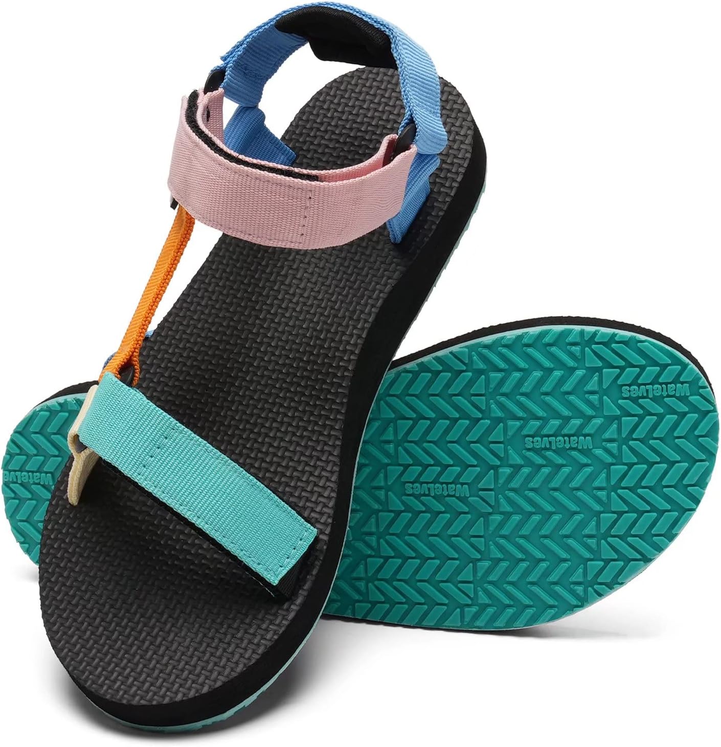 WateLves Womens-Sport-Sandals Outdoor-Hiking-with-Arch-Support Comfortable Webbing-Water-Athletic Beach-Shoes for Travel-Walking-Trekking-Camping