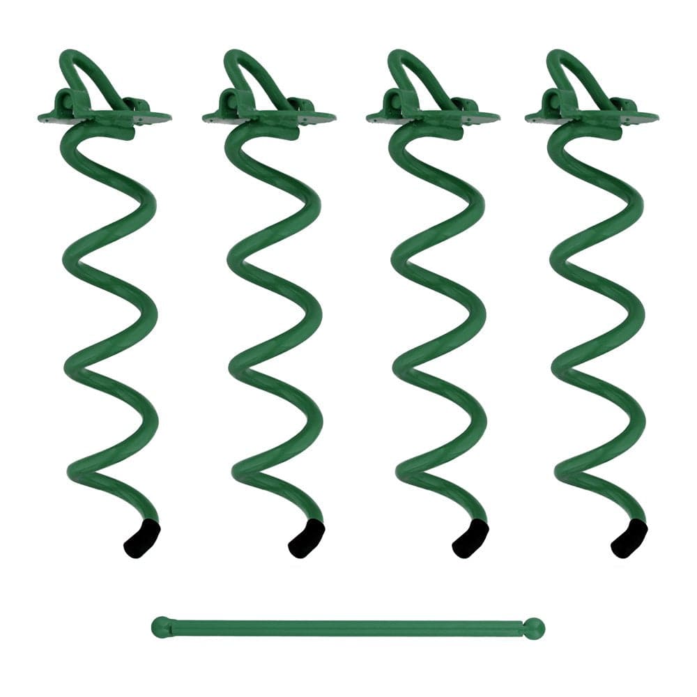 7Penn Spiral Ground Anchors - 10 Inch Twist Tent Stakes, 4 Pack
