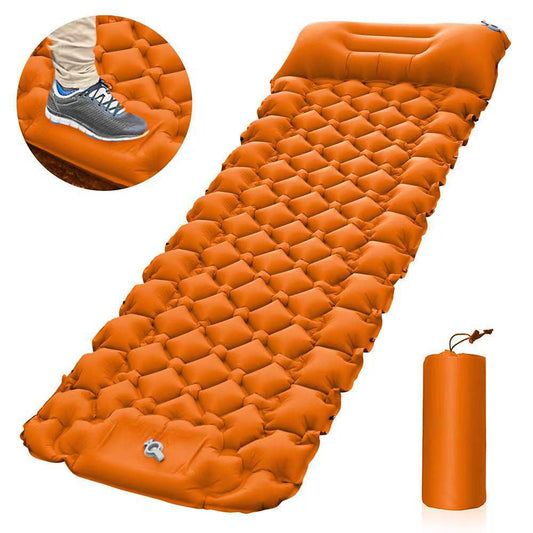 Ultralight Portable Nylon Single Camping Pad, Folding Air Mattresses for Outdoor Activities, 79 x 27 x 3 inches(Orange)