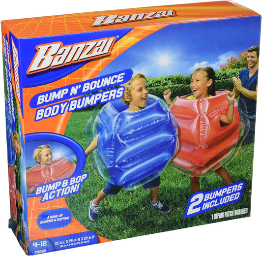 BANZAI: Bump N' Bounce Body Bumpers, A Game of Bumping & Bopping, 2 Bumpers Included in Red & Blue, Fun & Safe Cushion Inflatable Surface, For Ages 4 and up