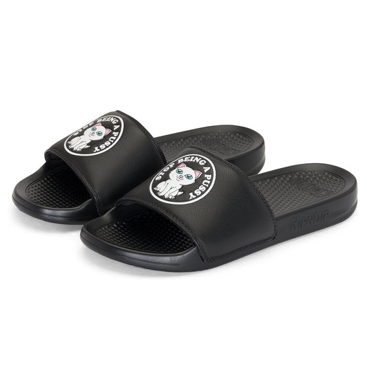 Stop Being A Pussy Slides (Black)
