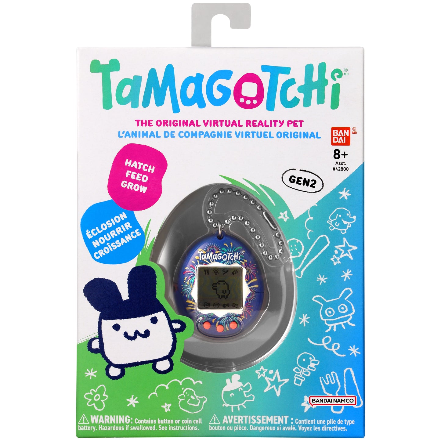 Bandai - The Original Tamagotchi (Gen 2) Festival Sky Portable Electronic Toy (42978) LOW STOCK