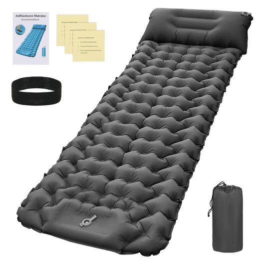 TOMSHOO Inflatable ttress,Built-in Pump Inflatable Pad Pillow Built-in Waterproof Air Tent Mat Waterproof Air Inflatable Mat Pillow Built-in Pump SIUKE SHUBIAO BUZHI