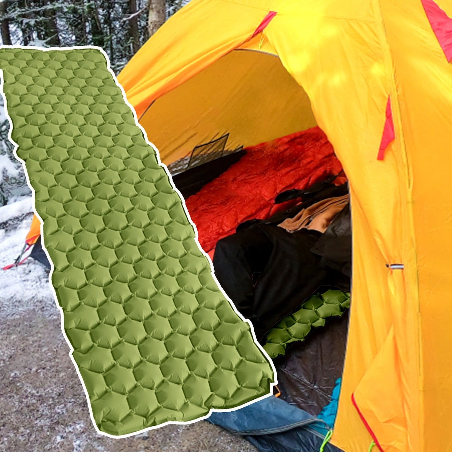 Viadha Sleeping Pad For Camping - Ultralight Sleeping Mat For Camping, Backpacking, Hiking - Lightweight, Inflatable & Compact Camping Atmosphere Mattress