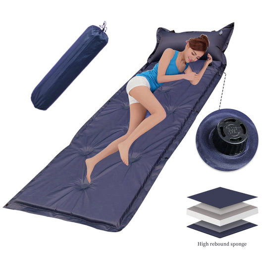 WZCPCV Sleeping Pad for Camping with Memory Foam Self Inflating Sleeping Mat with Pillow,Camping Pad for Backpacking, Hiking, Traveling, Tent, Portable Camping Mat