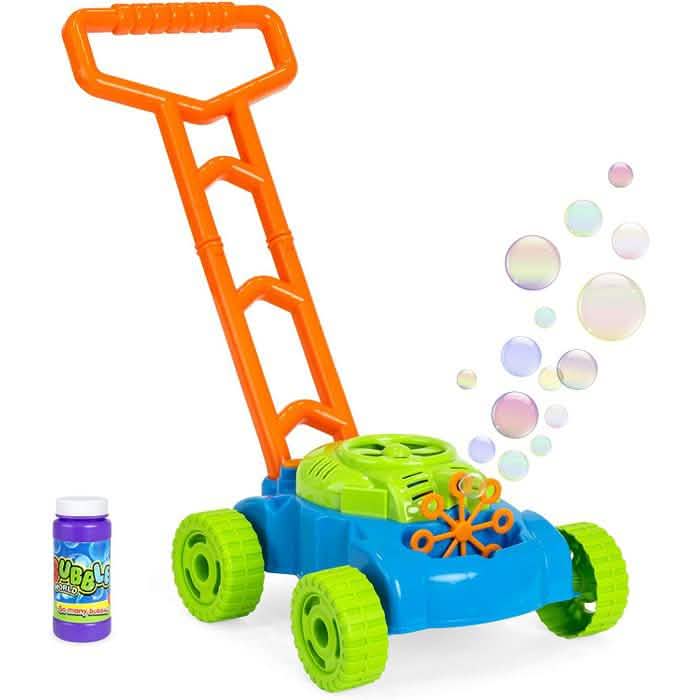 Bubble Blowing Lawn Mower with Bubble Solution