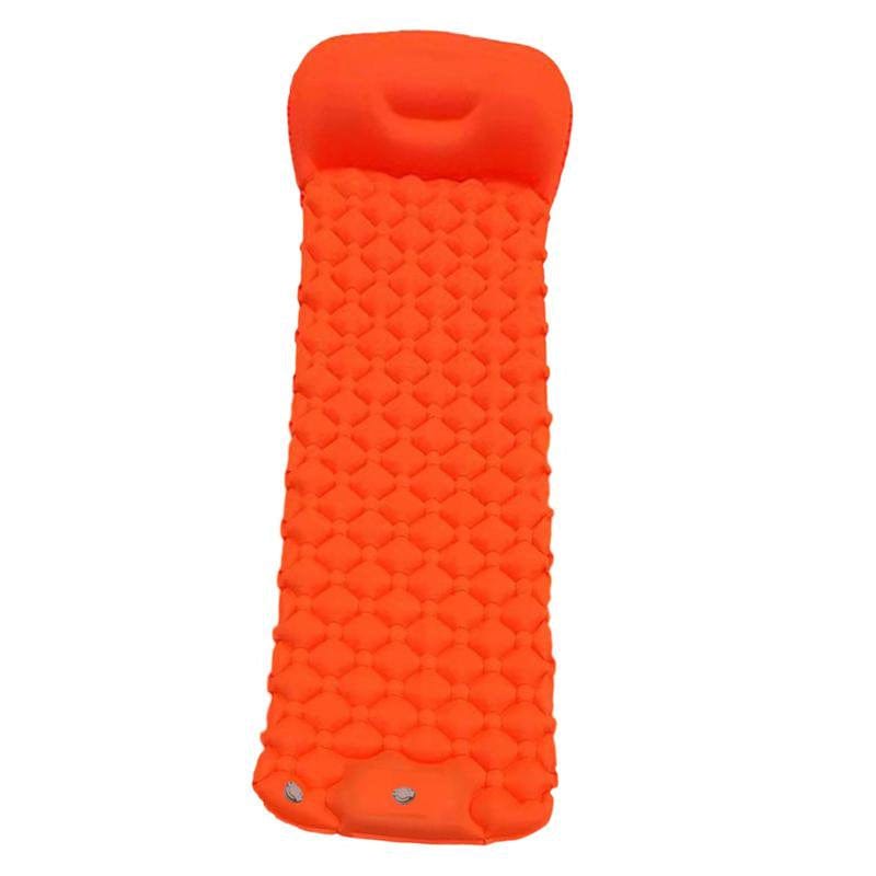 Camping Inflatable Sleeping Pad Tent Mat Cushion Air Mattress Orange