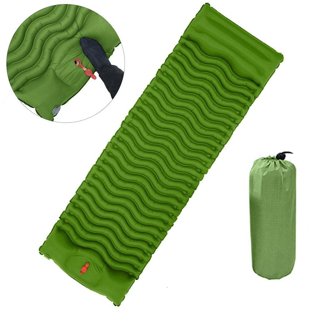 Camping Sleeping Mat Portable Inflatable Sleeping Pad Foot Press Lightweight Camping Pad for Backpacking Hiking Traveling