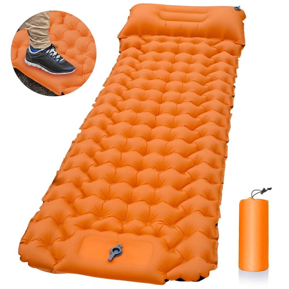 Camping Sleeping Pad - Camping Air Mattress Extra Thickness 3.5 Inch Inflatable Sleeping Mat with Pillow Built-In Pump, Compact Ultralight Waterproof Sleeping Pad for Camping, Hiking, Traveling