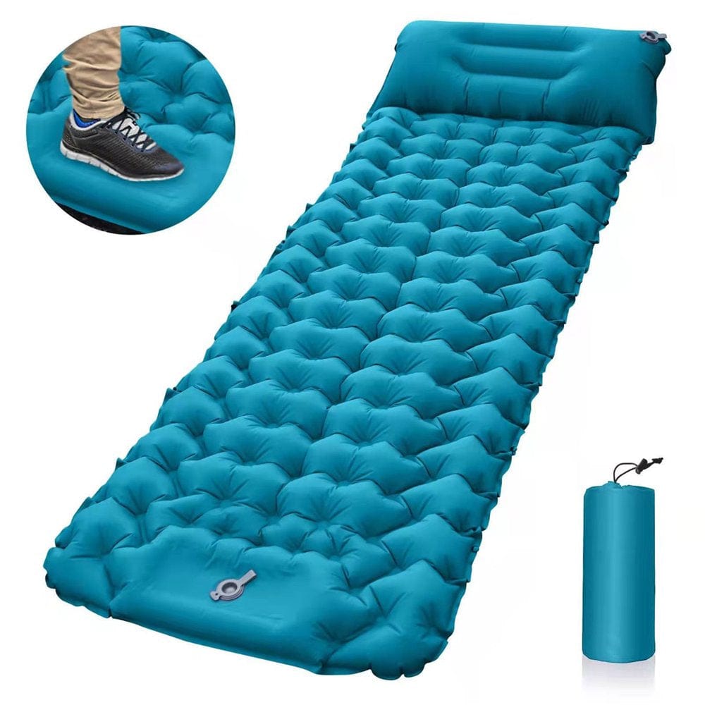Camping Sleeping Pad - Camping Air Mattress Extra Thickness 3.5 Inch Inflatable Sleeping Mat with Pillow Built-In Pump, Compact Ultralight Waterproof Sleeping Pad for Camping, Hiking, Traveling