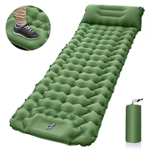 Camping Sleeping Pad - Camping Air Mattress Extra Thickness 3.5 Inch Inflatable Sleeping Mat with Pillow Built-In Pump, Compact Ultralight Waterproof Sleeping Pad for Camping, Hiking, Traveling