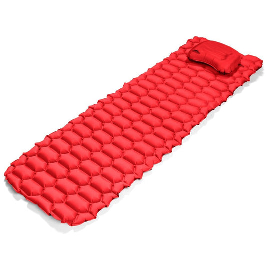 Cascade Mountain Tech Ultralight Sleeping Pad Set, Self Inflatable Sleeping Pad with Pillow for Backpacking, Hiking, and Traveling, Red
