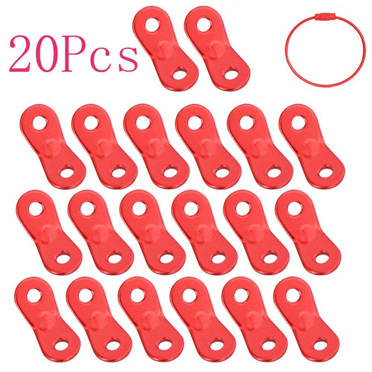 Cheers.Us 20 Pcs Tent Rope Tensioners Anti-Slip Heavy-Duty Camping Accessories Aluminum Alloy Guyline Adjusters Tent Wind Rope Buckles Camping Accessories for Tent Camping